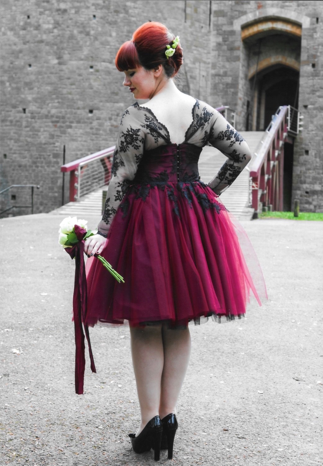 Black and Red, vintage inspired tea dress, by Tabitha Alice Designs
